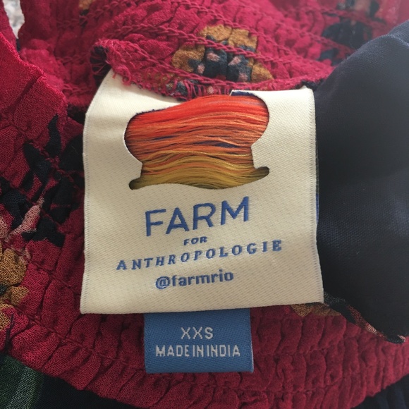 FARM RIO Multicolor Macaw Chiffon Smocked Blouse XXS - Picture 11 of 11